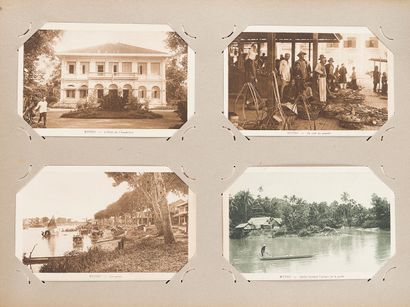 null ALBUM OF OLD POSTCARDS IN BLACK AND WHITE ON VIETNAM. 56 pages of 4 postcards...