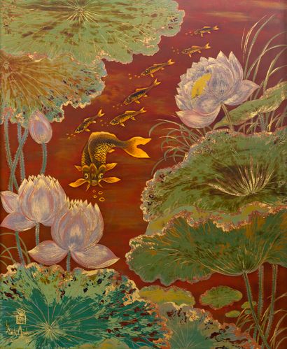 null Dinh MINH (1923-2004) 

School of Fine Arts of Indochina (1942 to 1945)

Lotus...