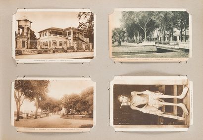 null ALBUM OF OLD POSTCARDS IN BLACK AND WHITE ON VIETNAM. 56 pages of 4 postcards...