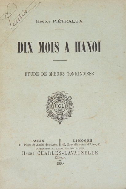  1886 
Documentation sur le Tonkin (1886-1935) 
Un ensemble de sept livres et ouvrages....