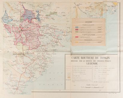 null 1910. Un ensemble de trois cartes de l'Indochine.

- Carte de l'Indochine Française....