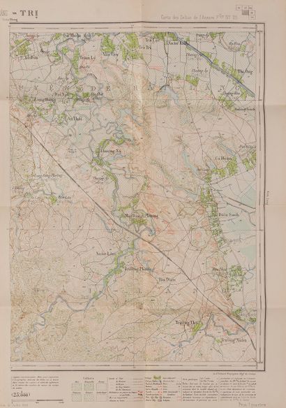 null 1900. Pochette cartonnée avec 8 cartes d'état major des Provinces d'Annam toutes...