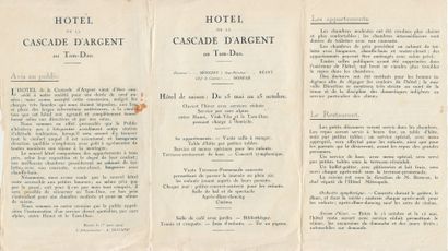 null 1924

Deux dépliants publicitaires du palace " Hôtel de la Cascade d'Argent...