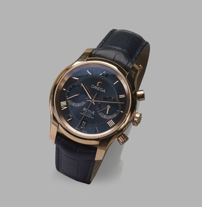 null OMEGA. De Ville, Co-Axial, Chronograph" model, men's wristwatch, in 18K pink...