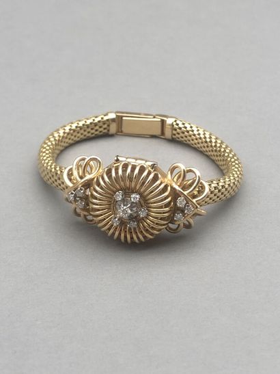 null 
ELITA. Montre bracelet de dame, années 1940, à capot en or jaune 750°/°° (18K)...