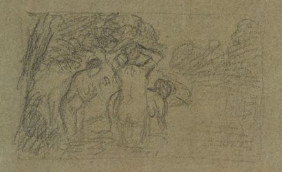 null School of the 19th century.

Bathers.

Pencil on paper.

Unsigned, former attribution...