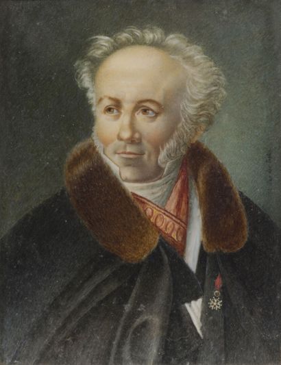 null Michel van Der Taelen (19th century).

Portrait of a man with a fur collar,...