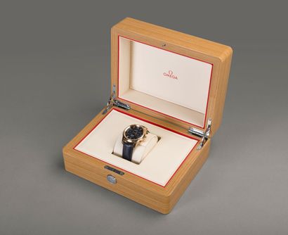 null OMEGA. De Ville, Co-Axial, Chronograph" model, men's wristwatch, in 18K pink...