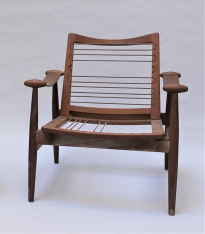 null 
Finn JUHL (1912-1989) for FRANCE and SON

Large straight armchair, model n°...