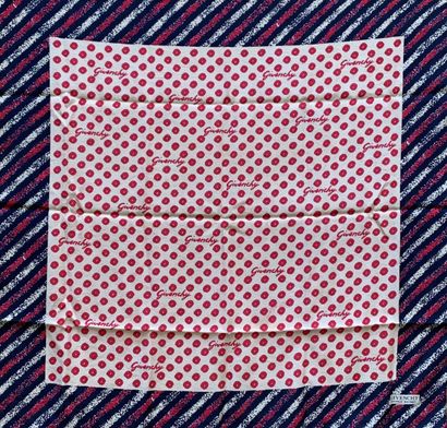 null GIVENCHY, Paris

Printed silk square with small pink circles in the center on...