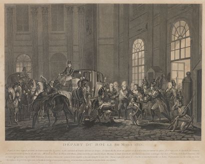 null 
Suite de sept gravures et lithographies sur le règne de Louis XVIII :

- Pierre...