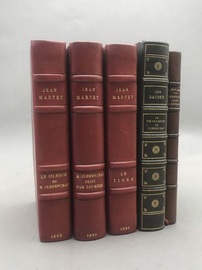 null [CLÉMENCEAU (Georges)]. Set of 5 volumes on Georges Clémenceau:

- MARTET (Jean),...