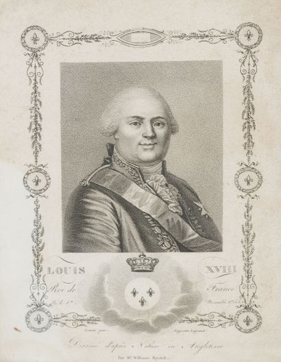 null 
Suite de sept gravures et lithographies sur le règne de Louis XVIII :

- Pierre...
