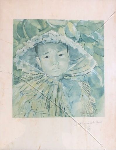 null Marie-Antoinette BOULLARD-DEVE (1890-1970). 

Petit gardien de buffles.

Lithographie...