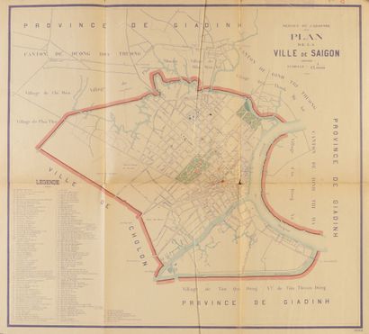 null 1932.

Plan de la ville de Saïgon. Avec indications de la ville de Cholon et...