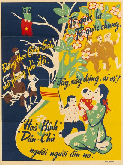 Affiche de propagande anti-communiste en...