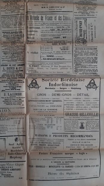 null 1905. 

Le Courrier de Haiphong, 1905 (19ème année) - Lot de 8 numéros 

- N°...