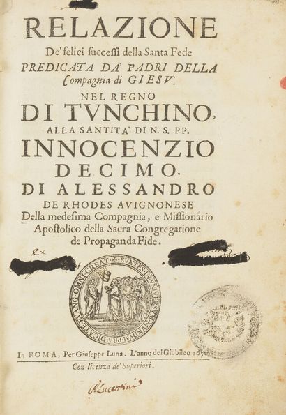 1650

Rhodes (Alessandro de). Relazione de'félici...
