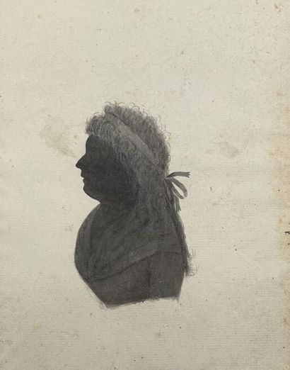 null Ecole du début du XIXe siècle

Portrait en silhouette d'une femme au bandeau...