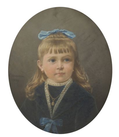 null Ernestine Schwind Quantin, (1820- ?).

Portrait d'une jeune fille.

Pastel ovale,...