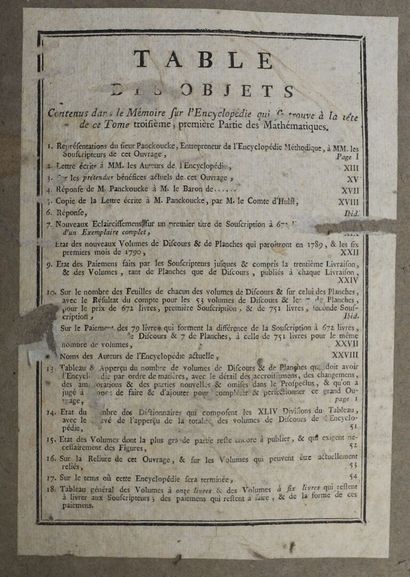 null [PANCKOUCKE (Charles-Joseph)]. Encyclopédie méthodique. Paris, Panckoucke et...