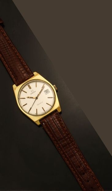 null OMEGA

Gold-plated metal case wristwatch. Cream dial signed with hour markers....