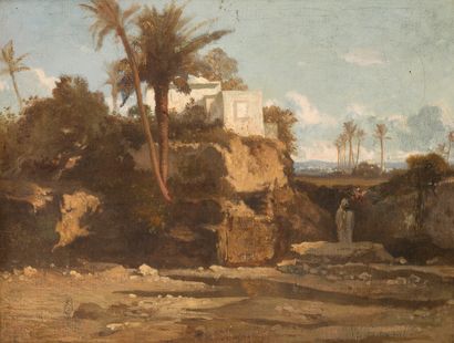 null 
School of the XIXth century

Koubba at the edge of the Oued

Oil on canvas....