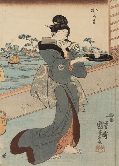 null Utagawa KUNIYOSHI (1797-1861)

Painter in his studio

Color print called "Ukiyo-e"...