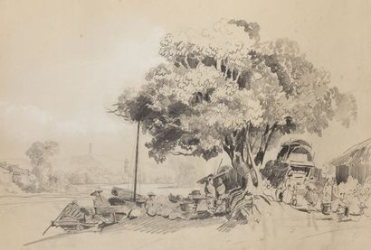 Auguste BORGET (1808-1877) 
Hong Shang, animated...