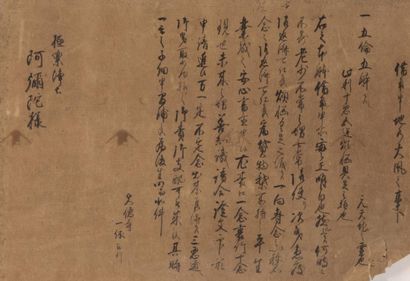 null JAPAN

Lot of three calligraphies including :

- Ryokan Taigu (1758-1831), famous...