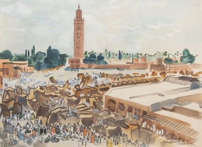 null 
Franck SLOAN (1900-1984)

Marrakech, the Jemaa el-Fna square

Ink and watercolor...