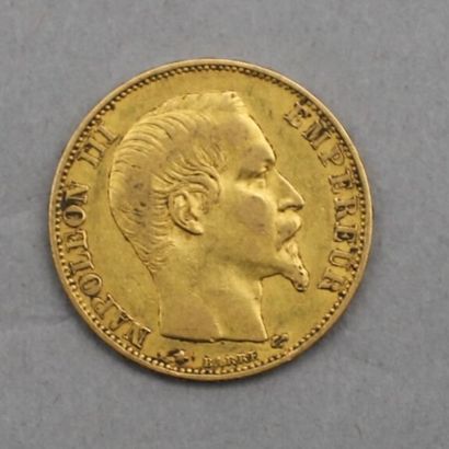 null Pièce de 20 Francs en or. Type Napoléon III, tête nue, d'après Albert-Désiré...
