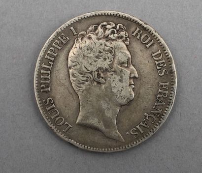 null Pièce de 5 Francs en argent. Type Louis-Philippe Ier, roi des Français, tête...