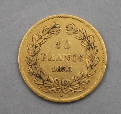 null Pièce de 40 Francs en or. Type Louis-Philippe Ier, roi des Français, d'après...