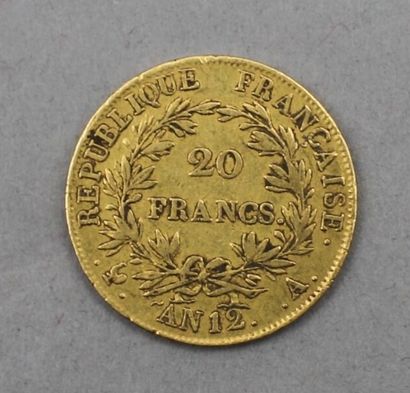 null Pièce de 20 Francs en or. Type Napoléon Ier, tête nue, d'après Pierre-Joseph...
