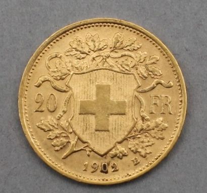 null Pièce de 20 Francs suisses en or. Type Vreneli, d'après Fritz-Ulysse Landry....