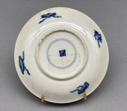 null Small tea bowl and its saucer in blue and white porcelain said "blue of Hué"...