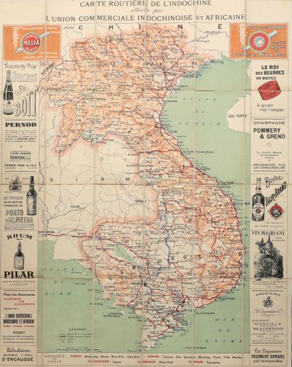 1949 
Carte routière de l'Indochine offerte...