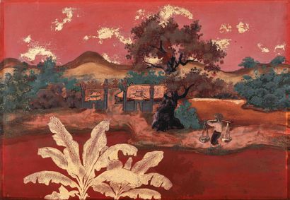 null Nguyen QUANG BAO (1929-?). 

Ecole des Beaux Arts de l'Indochine, section laque.

Scènes...