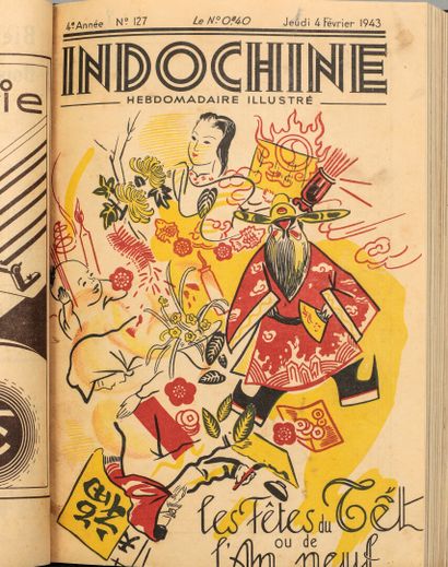 null 1940- 1944-

INDOCHINE magazine. Set of leather bound magazines of the famous...