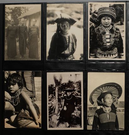 null TONKIN - COCHINCHINA - VIETNAM.

Binder of about 280 postcards in black and...