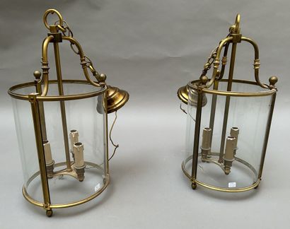 
Pair of hall lanterns with three lights...