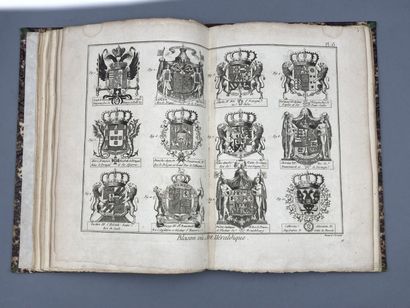 null Heraldry. Collection of 33 encyclopedia plates. 18th c. In-4 half tan basane...