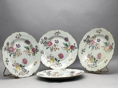 null Meeting of porcelain plates of China including:

- 4 circular plates with curves....