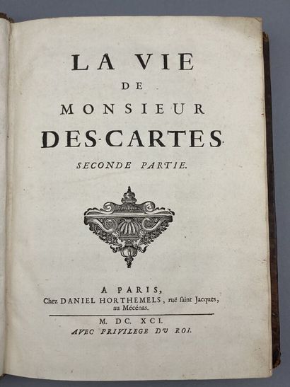 null [BAILLET (Adrien)]. The life of Mr. Descartes. Paris, Daniel Horthemels (de...