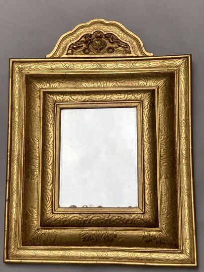 
Rectangular mirror in molded, carved, stuccoed...