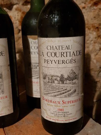 null Lot including: 

- Superior Bordeaux, Château la Courtiade Peyvergès, 1981.

4...