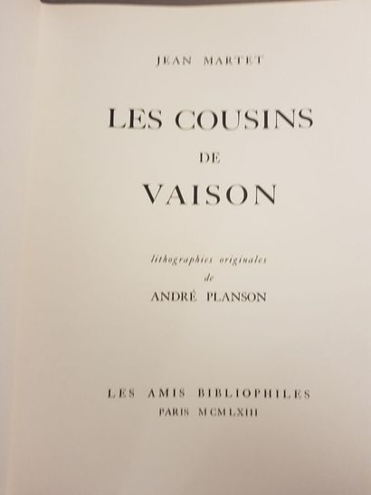 null PLANSON (André) & MARTET (Jean). The Cousins of Vaison. Paris, Les Amis Bibliophiles,...