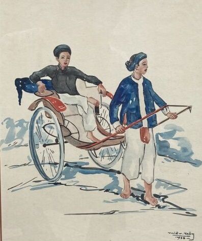 null THIEN DANG (20th century) 

Rickshaw scene

Two women adjusting their hair

Pair...