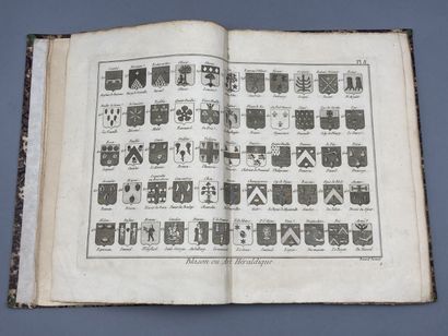 null Heraldry. Collection of 33 encyclopedia plates. 18th c. In-4 half tan basane...